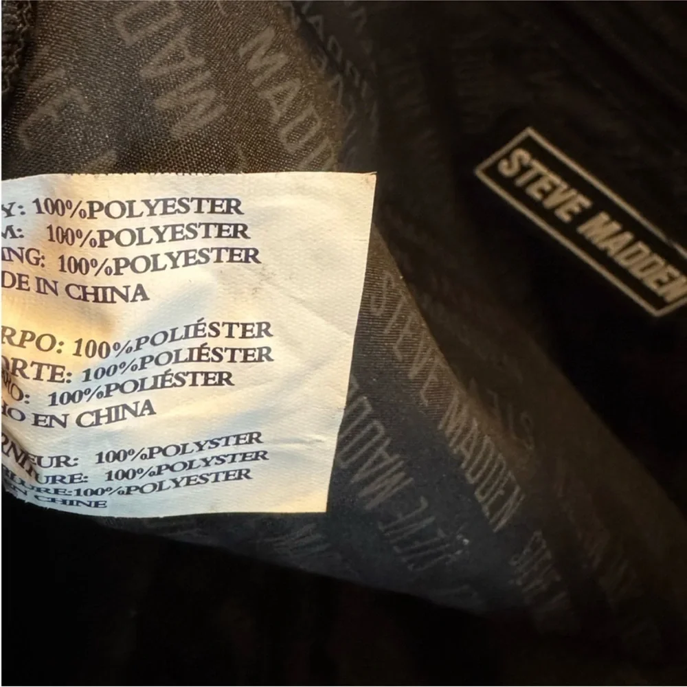 Steve Madden Quilted Black Backpack Set